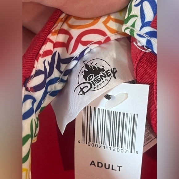 NWT Disney Parks One Size Red Mickey Ears Adult Hat Rainbow main image 6